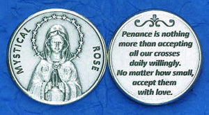 Mystical Rose Italian Pocket Token Coin - Unique Catholic Gifts