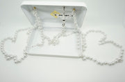 Wedding Lasso Rosary White Pearls and and Silver - Unique Catholic Gifts