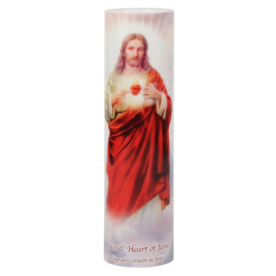 Sacred Heart of Jesus LED Candle with Timer - Unique Catholic Gifts