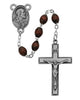 Sacred Heart Sterling Silver Brown Wood Rosary 6mm - Unique Catholic Gifts