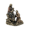 Saint Anthony kneels before the Infant Jesus and the Virgin Mary statue. 9" - Unique Catholic Gifts