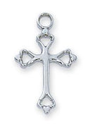 Sterling Silver Cross (11/16") on 16" chain - Unique Catholic Gifts