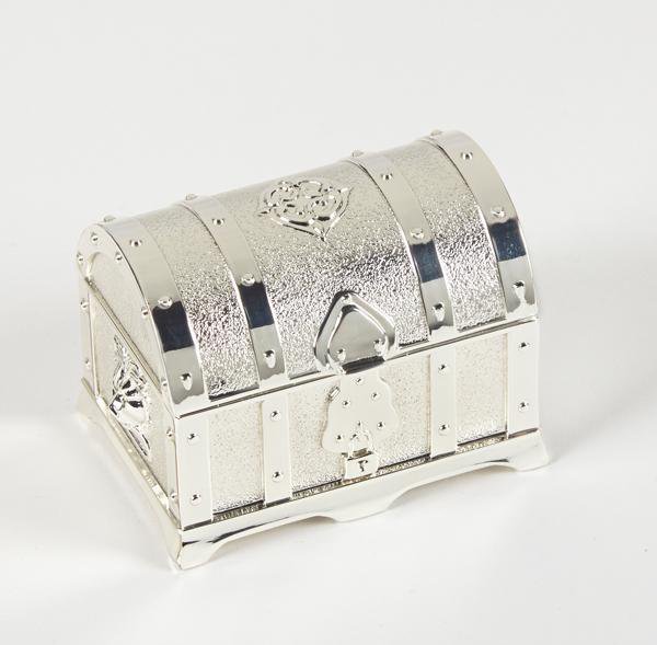 Silver Treasure Box With (13 Piece) Arras Coin Set - Unique Catholic Gifts