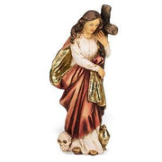 St Mary Magdelene Hand Painted Solid Resin Statue (4") - Unique Catholic Gifts