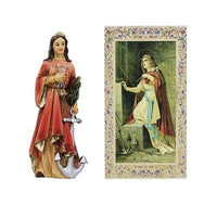 St Philomena Statue. Hand Painted Solid Resin 4" - Unique Catholic Gifts