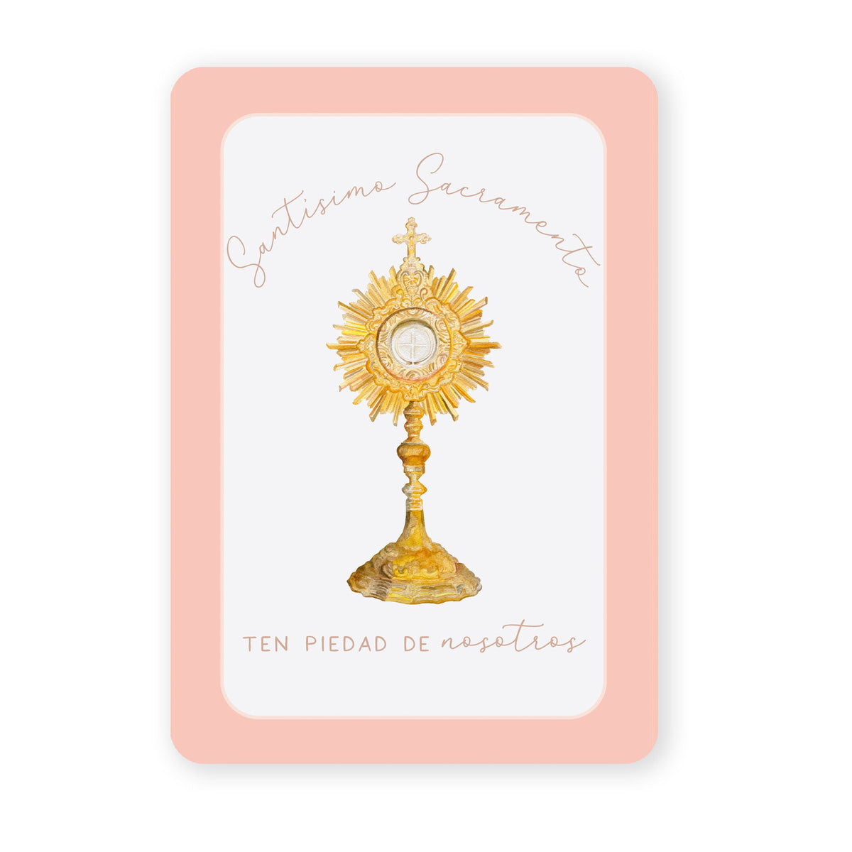 Comunión Espiritual | Tarjeta de Oración | Santísimo Sacramento | Salmón - Unique Catholic Gifts