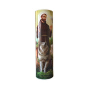 St. Francis LED Candle with Timer - Unique Catholic Gifts
