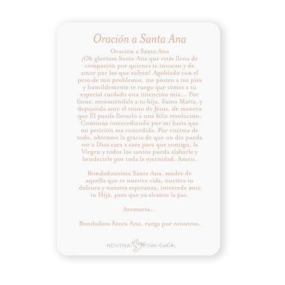 Santa Ana | Tarjeta de Oración | Rosado - Unique Catholic Gifts