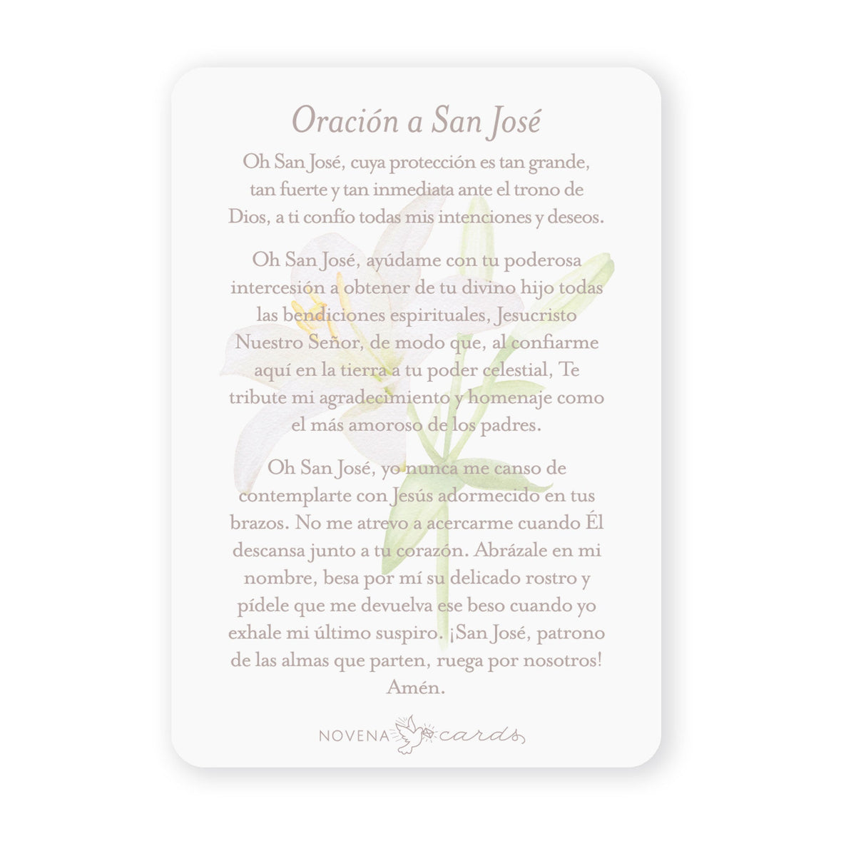 San José | Tarjeta de Oración | Verde - Unique Catholic Gifts