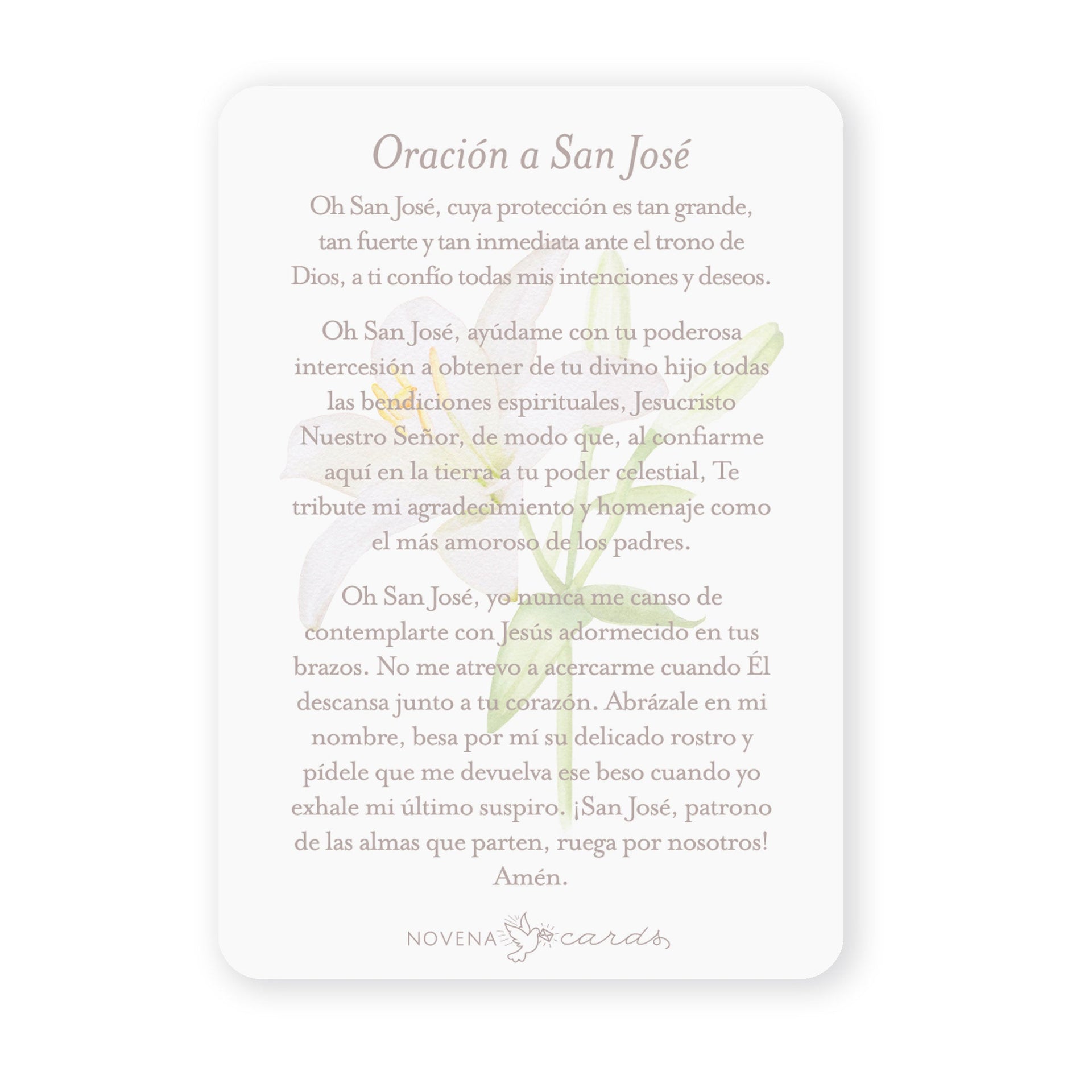 San José | Tarjeta de Oración | Verde - Unique Catholic Gifts