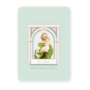 San José | Tarjeta de Oración | Verde - Unique Catholic Gifts