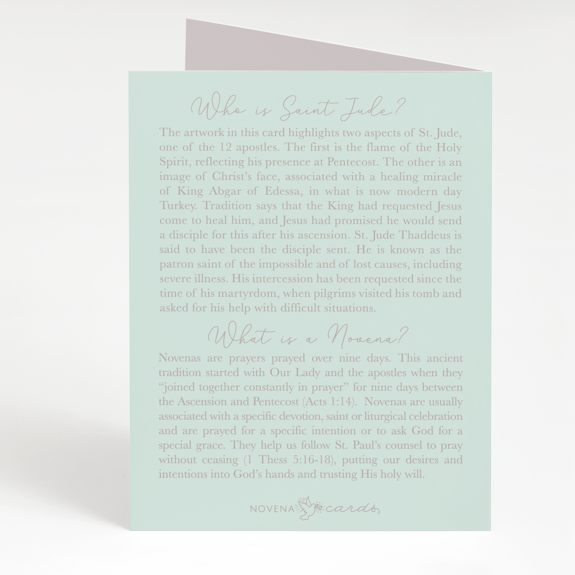 St. Jude Novena Card | Mint Green - Unique Catholic Gifts