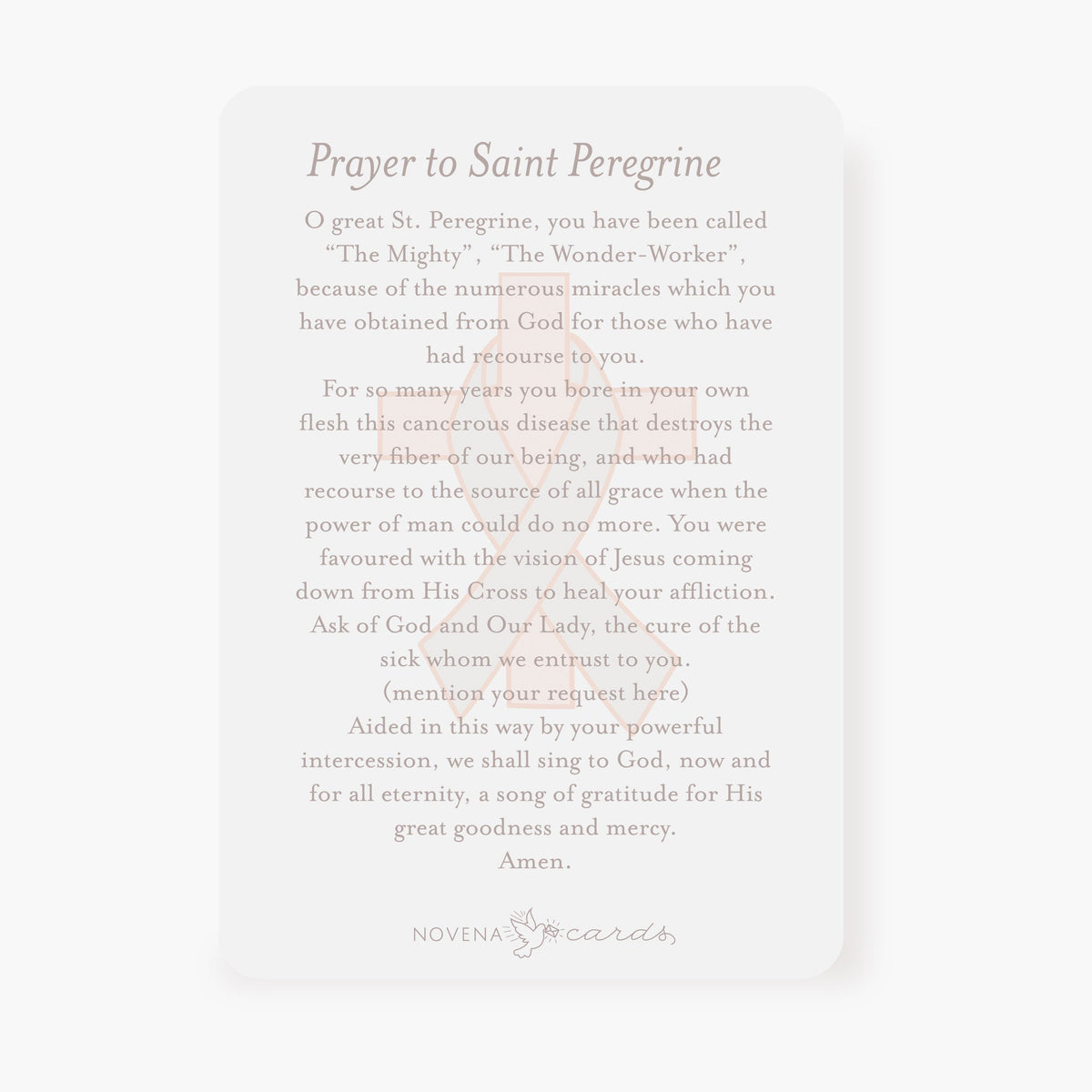 St. Peregrine Prayer Card | Pray For Us - Unique Catholic Gifts