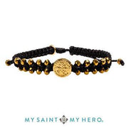 Stairway to Heaven Crystal Benedictine Bracelet (Gold and Black with Gold) jmj - Unique Catholic Gifts