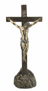 Calvary Standing Bronze Crucifix (13 1/4") - Unique Catholic Gifts