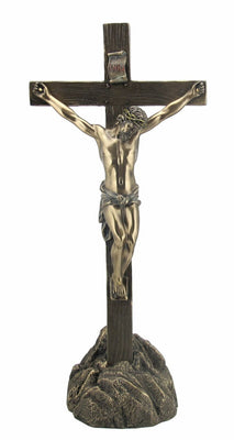 Calvary Standing Bronze Crucifix (13 1/4
