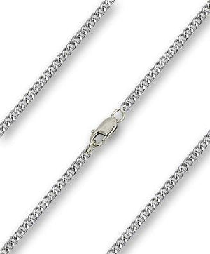 24 inch Sterling Silver Curb Chain with Lobster Claw - Carded - Unique Catholic Gifts