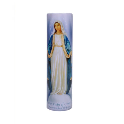 Our Lady of Grace LED Candle with Timer - Unique Catholic Gifts