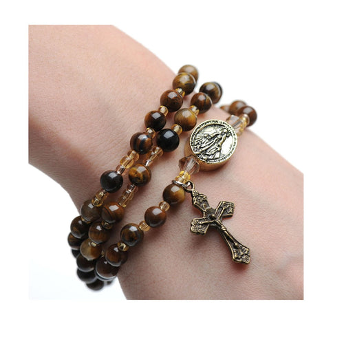 Tiger Eye Twist Bracelet 6mm - Unique Catholic Gifts