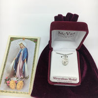 STERLING SILVER MIRACULOUS MEDAL 16"CH&BX L1203MI - Unique Catholic Gifts