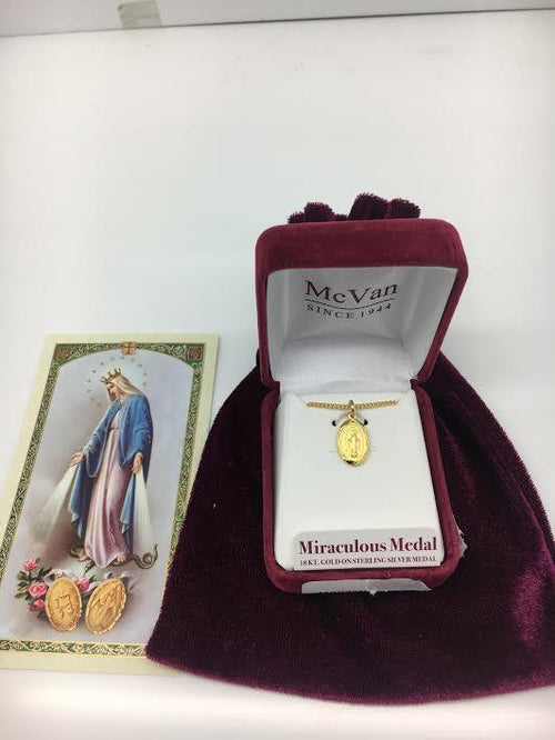 Gold over Sterling Silver Miraculous Medal (1/2") - Unique Catholic Gifts