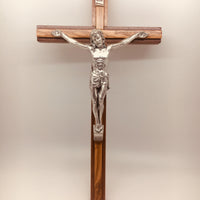 Mahogany/Olive Wood Crucifix (12") - Unique Catholic Gifts