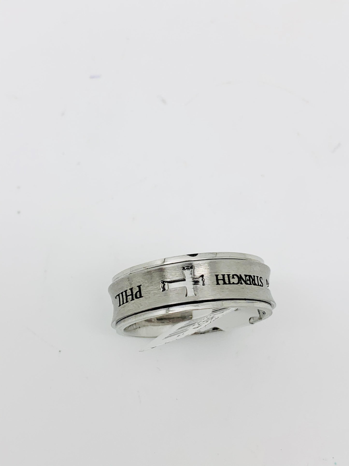 4 Cross Spinner Silver PHIL:4:13 - Unique Catholic Gifts