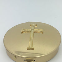 Gold-plated Pyx with Latin Cross Emblem - Unique Catholic Gifts
