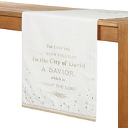 For Unto You is Born this Day Table Runner (Cream Color) - Unique Catholic Gifts