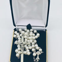 First Communion Rosary White Pearl - Unique Catholic Gifts