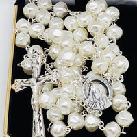 White Pearl Rosary (8MM) - Unique Catholic Gifts