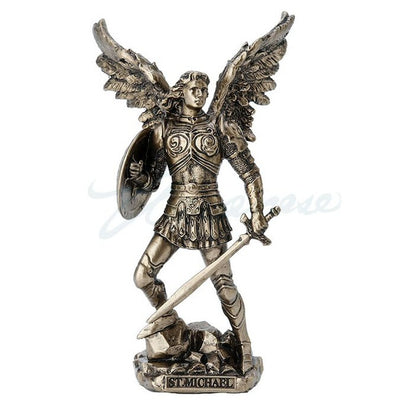 Mini Bronze Archangel Saint Michael Statue 4-1/8