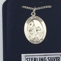 Sterling Silver St.  Zachary Oval Medal 7/8" - Unique Catholic Gifts